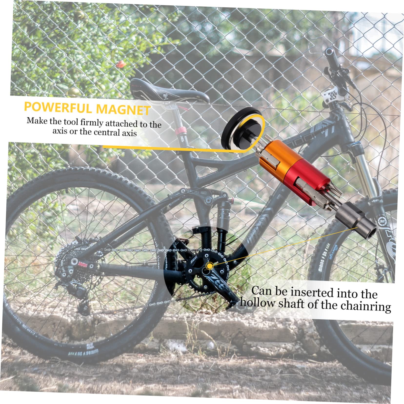 INOOMP Kit Attrezzi Bicicletta Invisibile Multiuso per Mountain Bike Nero | Giunto Regolabile, ad Alta Resistenza, Acciaio Utensile S2 e Lega di Alluminio