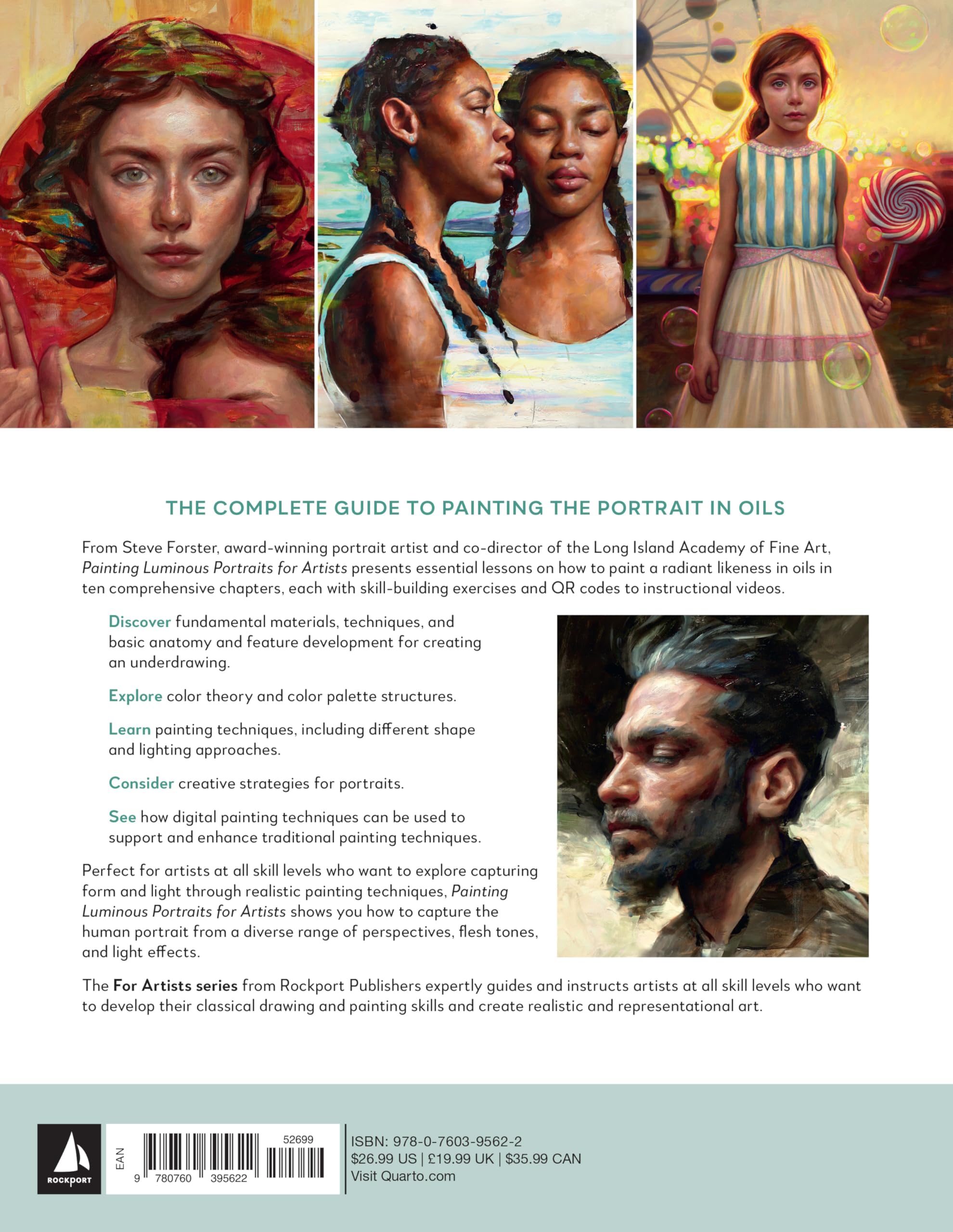 Painting Luminous Portraits for Artists: Essential Guide to Facial Features, Fleshtones, Light, and Form