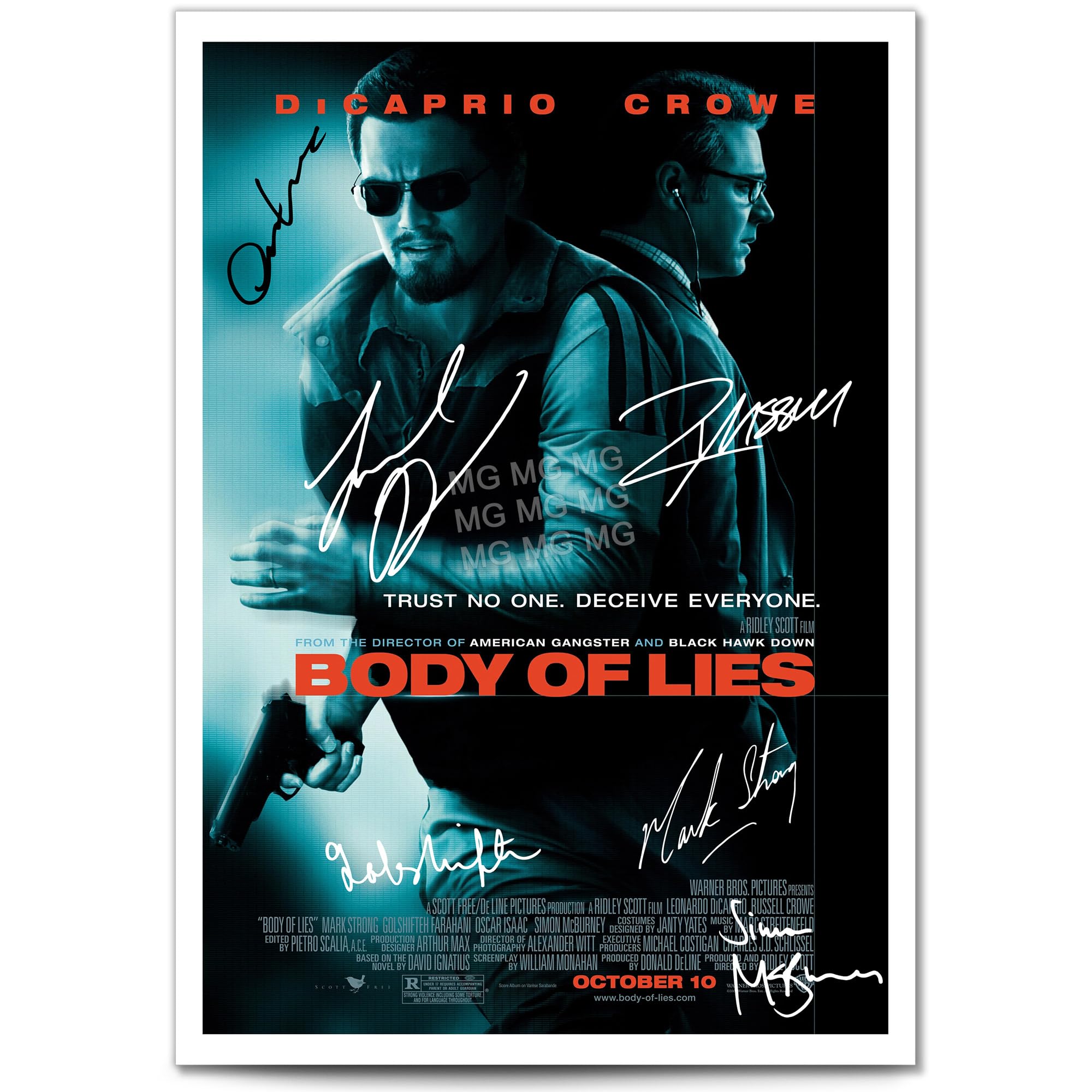 Body of Lies Movie Cast Signed Poster Print Picture Display Autograph Memorabilia Film Fans Gift A4/A3 Leonardo DiCaprio Russell Crowe