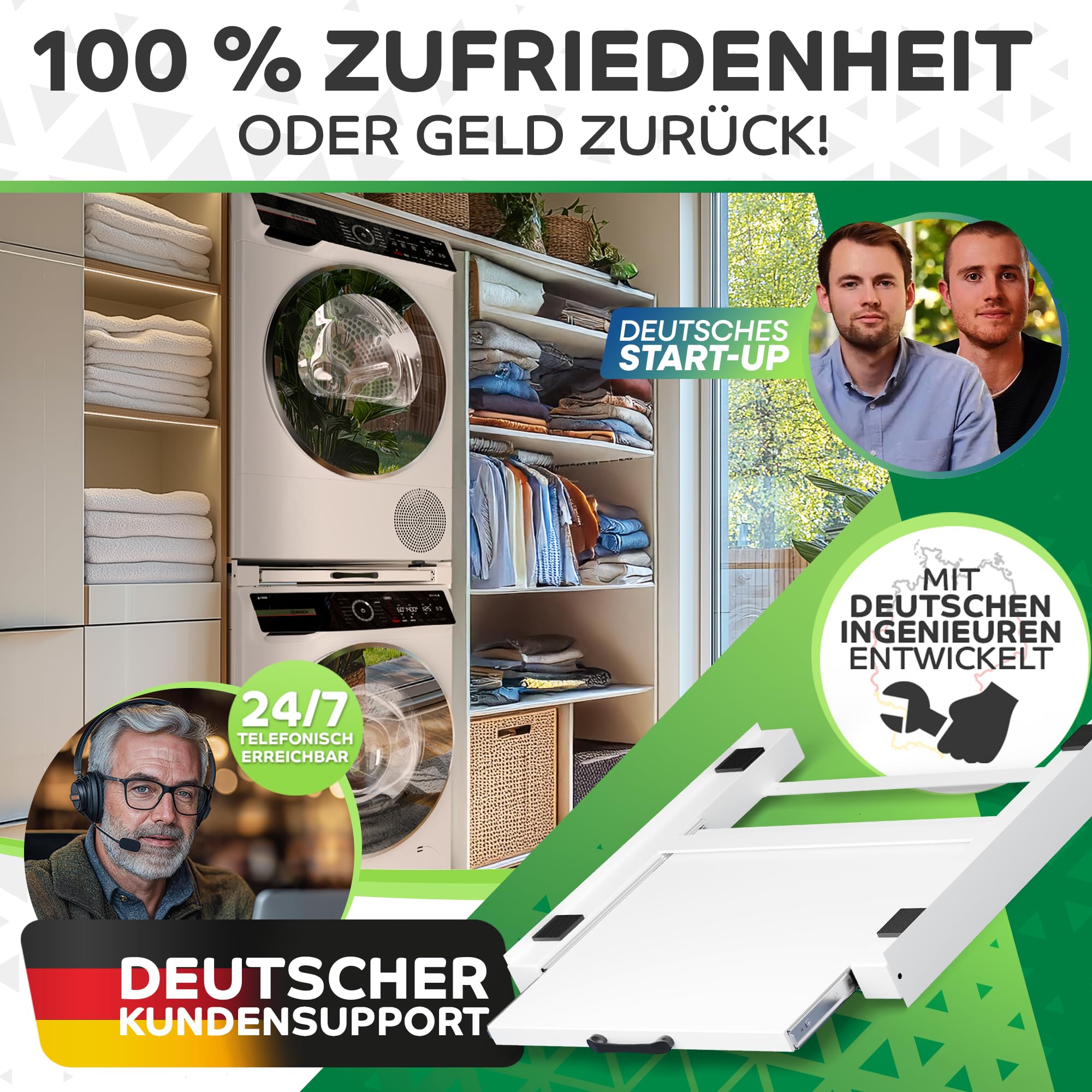 NEU Tretmann Universal Zwischenbaurahmen SET -extra Stabil [StützStrebe] mit Ablage Waschturm Verbindungsrahmen, Verbindung Alternative zu Waschmaschine Trockner Schrank, stacking kit, washtower