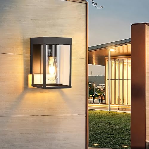 Miniatura 8 de Smeike Farol de pared para exteriores, luces negras para porche al aire libre, lámparas de pared exterior impermeables, aplique de pared exterior