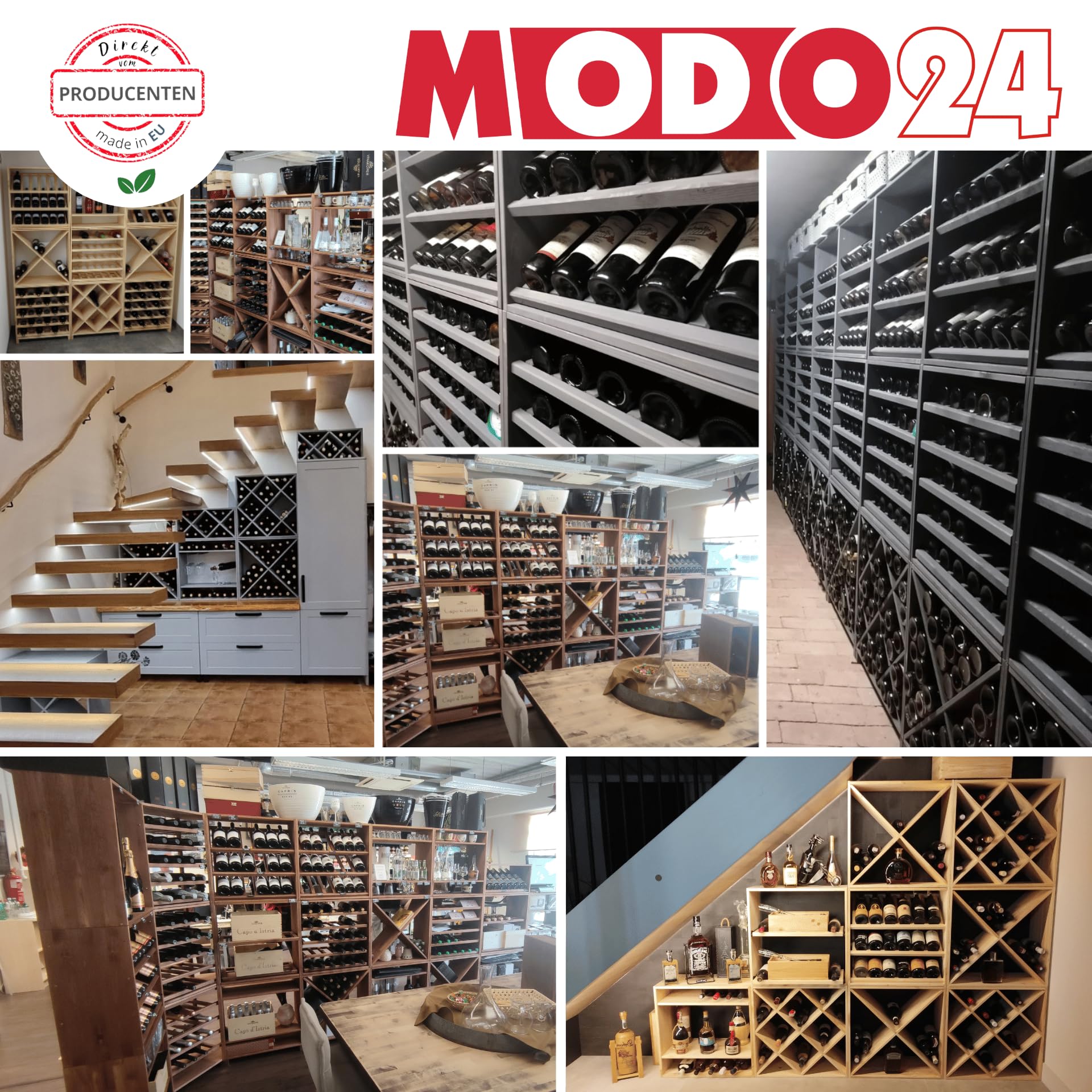 Flaschenregal mit Auszugsböden, Weinregal Massivholz für 30 Flaschen, Weinschrank, Modulares Weinständer, Getränkeregal, Weinflaschenhalter, Kellerregal, Flaschenständer, 60x60x30 cm, Braun