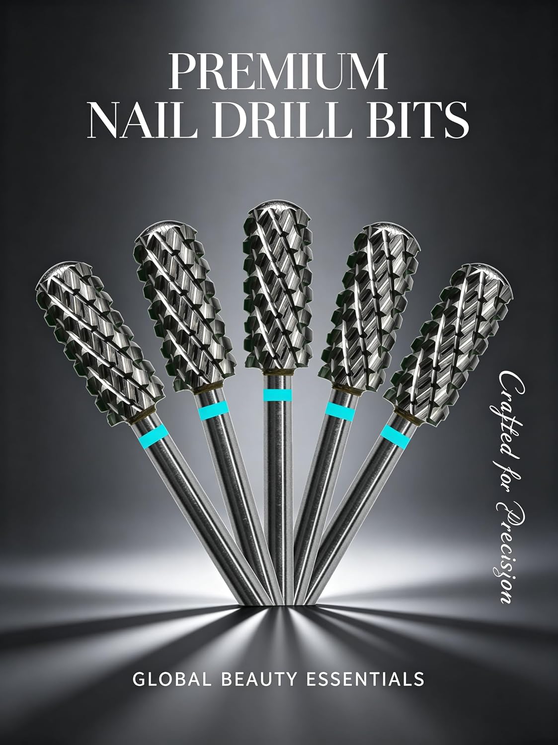5pcs RolinStar - 5.35 Small Round Top barrel - Original Manicure Professional Nail Drill Bits Carbide Gel Polish Removal Cuticle Nail Shaping Universal Shank for nail Salon (5 Piece 4XC)