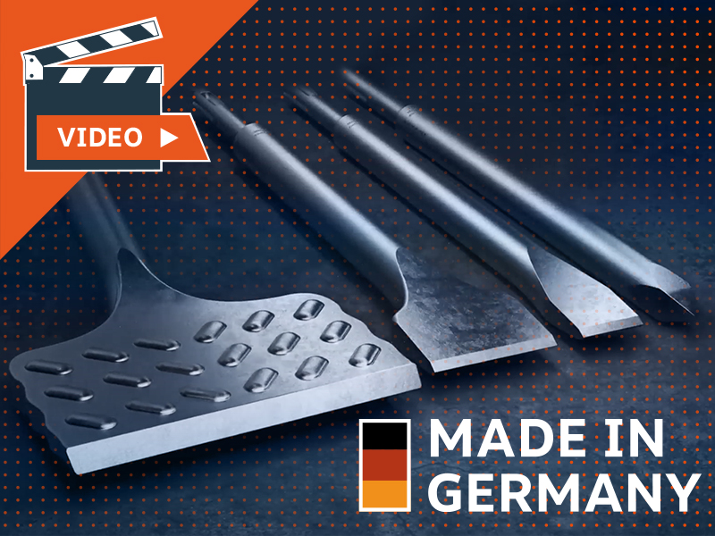 SDS PLUS - Set di 2 scalpelli da 75 x 165 mm e scalpello piatto da 100