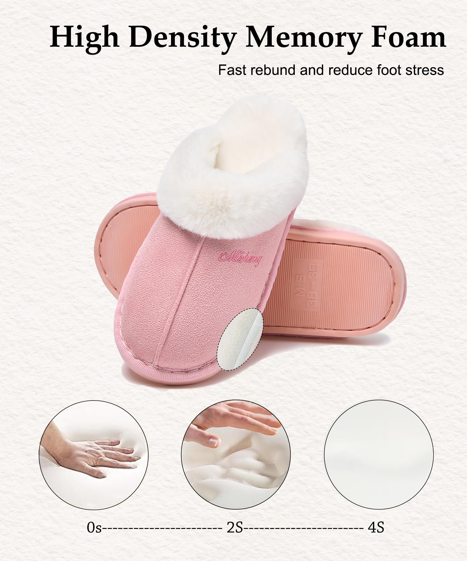 Coswind Pantofole Donna Uomo Invernali Peluche Ciabatte da Casa with Memory Foam Pelose Calde Comode Fluffy Antiscivolo Autunno Interno Esterno