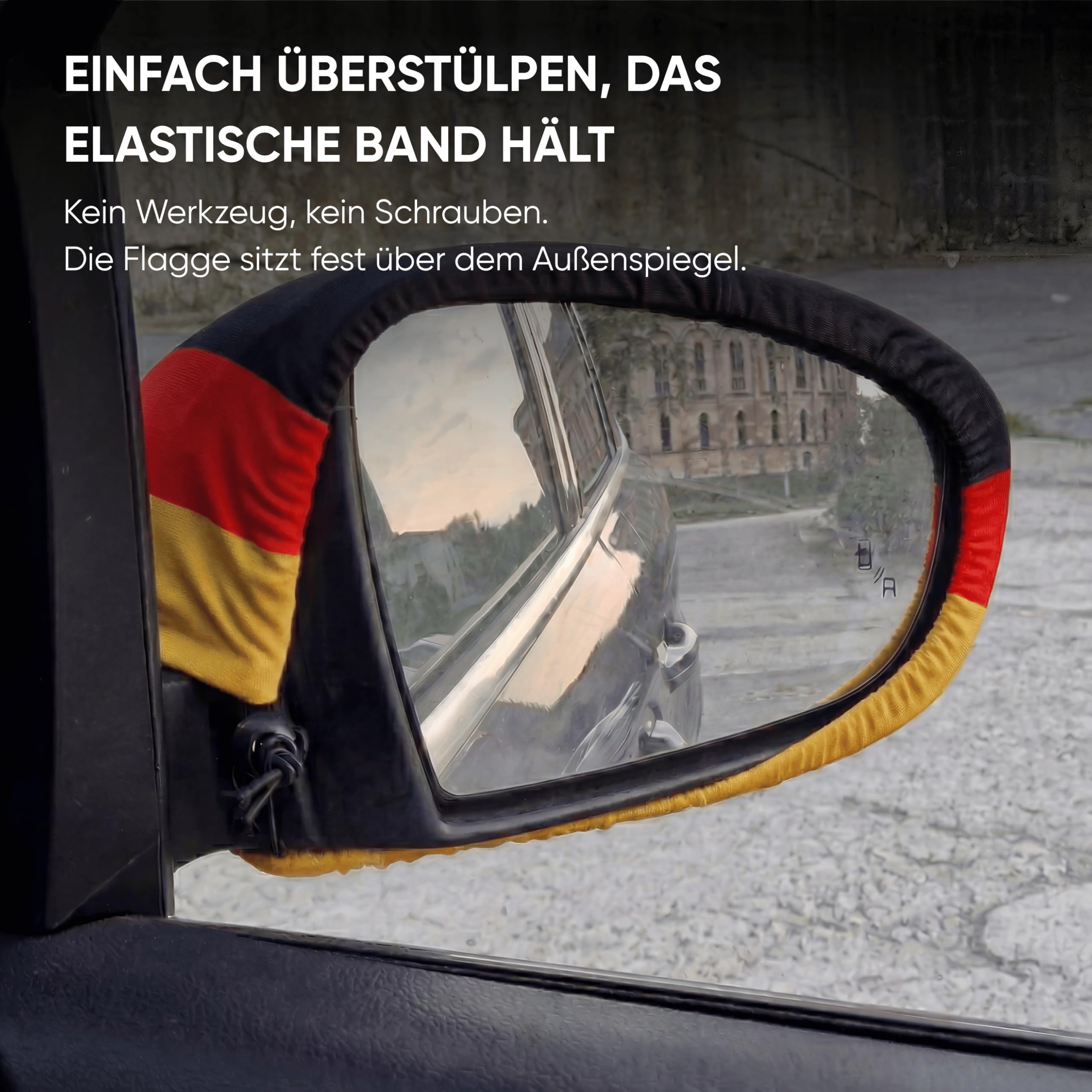 Sonia Originelli Fanset Fanartikel für das Auto Außenspiegelfahnenset Magnetfahnen für die Türen EM WM Fussball, Farbe: Deutschland
