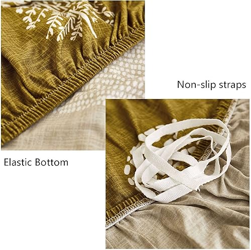 Miniatura 2 de MBROS Funda estampada para sofá, funda de sofá de tela elástica elástica, 1 pieza, antideslizante, universal, de elastano, protector de muebles con