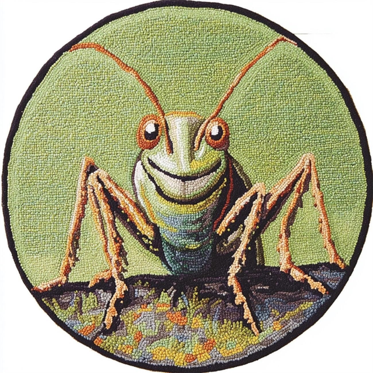 Kitquiver Rug Making Kit for Adults Cartoon Insects 80x80cm