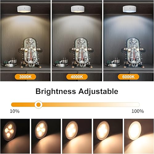 Miniatura 27 de Paquete de 3 luces de pintura a pilas para pared, pantalla magnética inalámbrica, luz artística con control remoto, luz de retrato regulable y Dorado