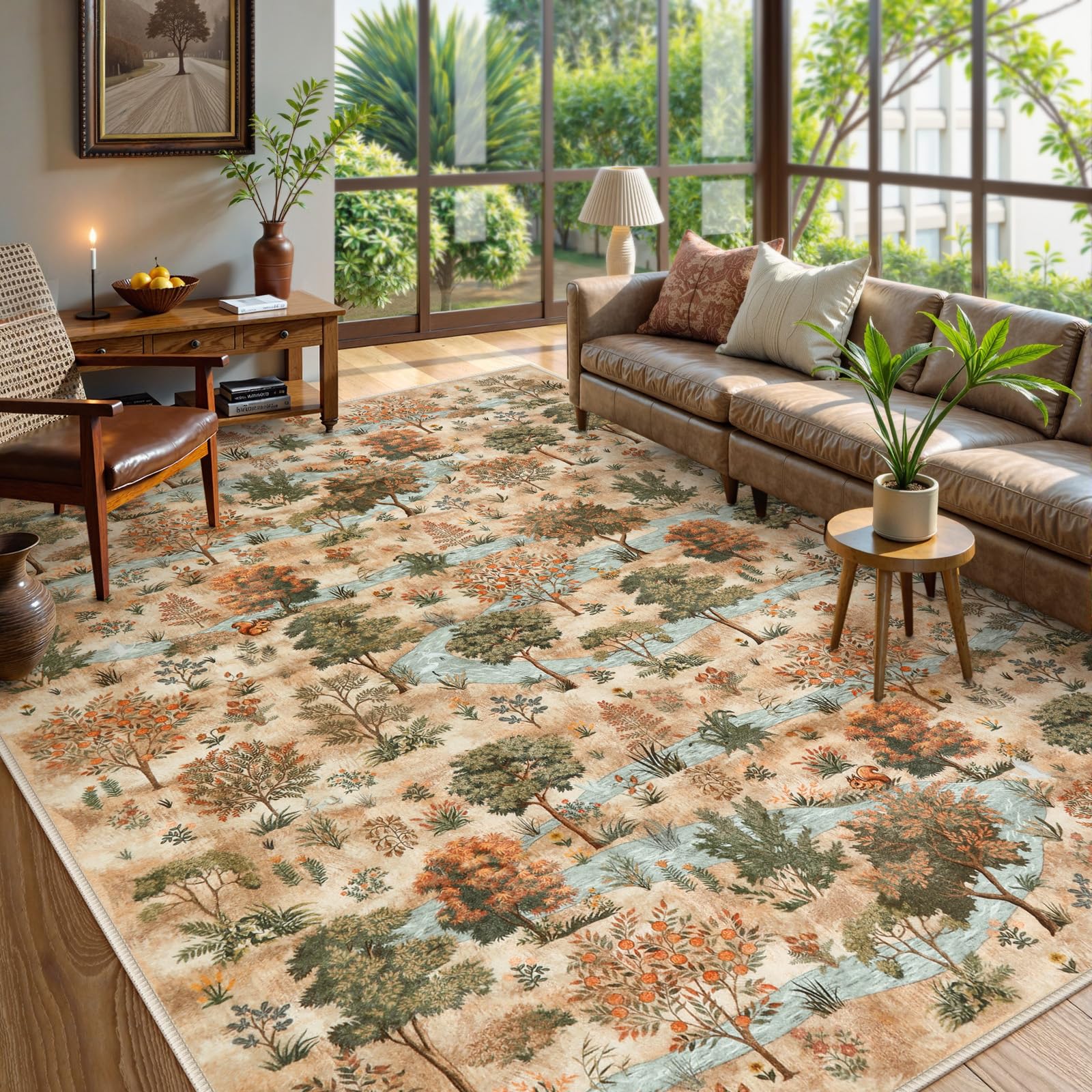 Amazon.com: Wonnitar Forest Print 8x10 Rugs for Living Room, Soft