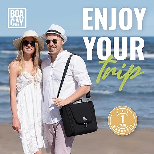 Miniatura 2 de BOACAY Neceser de viaje colgante extragrande para mujeres y hombres, bolsa de maquillaje, (X-Large) Zafiro Negro - Gris Interior, Neceser