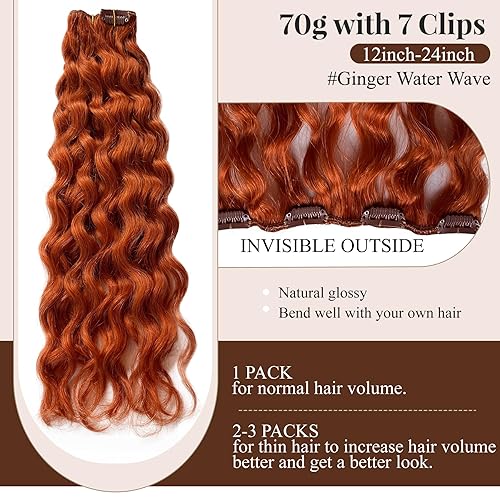 Miniatura 4 de Extensiones de cabello humano real con clip, de 18 pulgadas, 2.47 onzas, 7 unidades, sin costuras, con clip, de cabeza completa, extensiones de