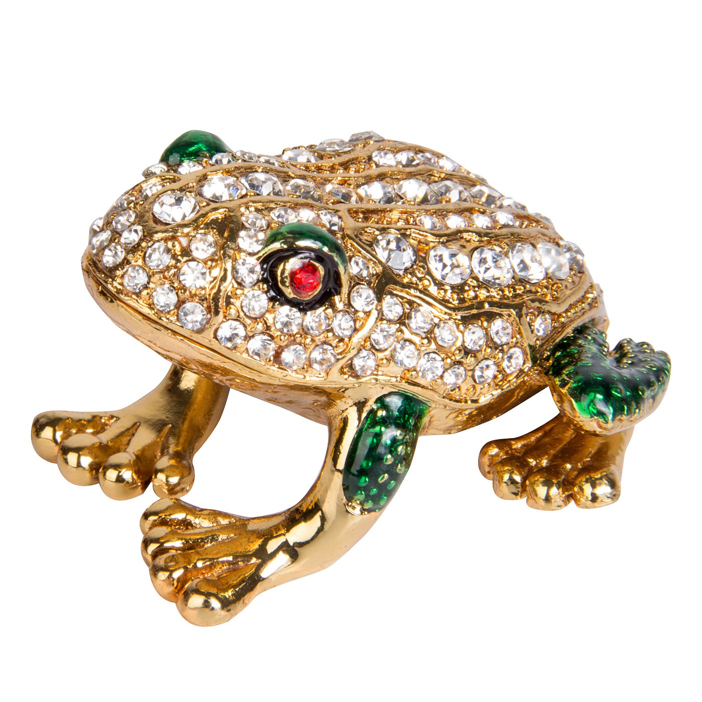 QIFU Hand Painted Small Frog Style Trinket Box Hinged, Unique Gift for Family
