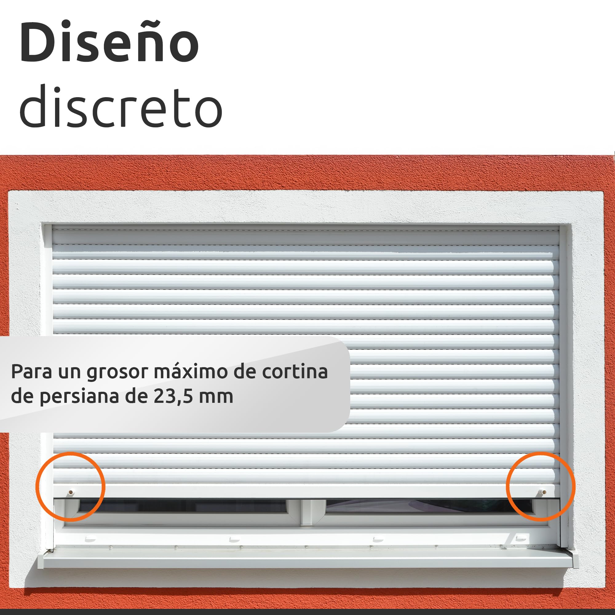 ECENCE Topes Persiana 20 Piezas 40mm incl. tornillos - Tope para Persianas Enrollables - Protección completa para persiana, Blanco