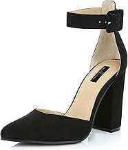 DailyShoes Women's Fashion Pointed Toe Chunky Ankle Strap Buckle High Heels Shoes - coolthings.us