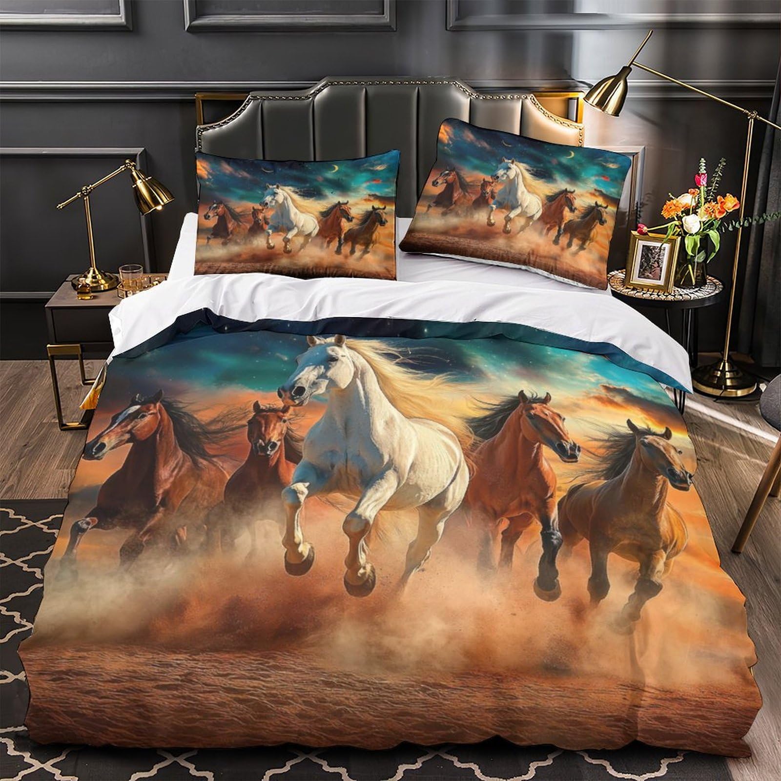 Taie ultra douce et housse chevaux en microfibre hypoallergénique