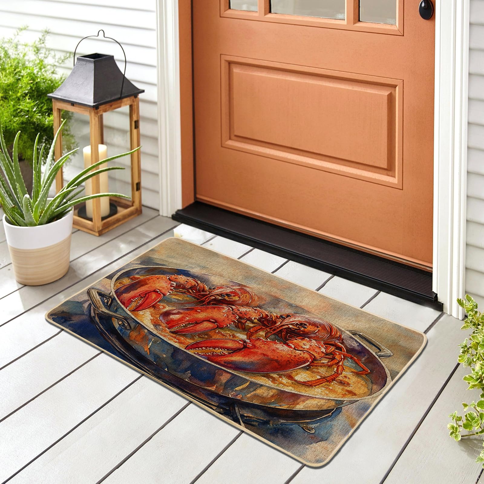 Paillasson noir amusant écrevisses côtières 73,6 x 43,2 cm durable