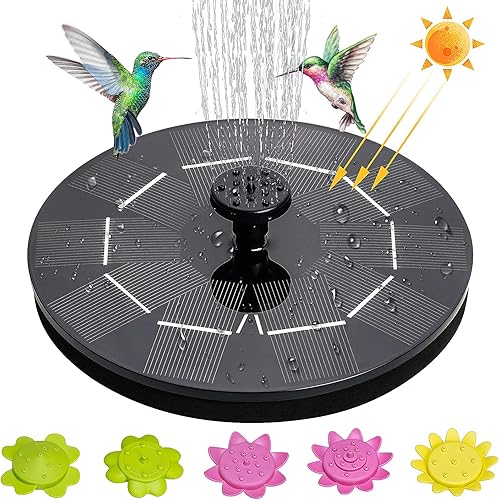 Miniatura 1 de Houele Fuente solar de baño para pájaros, fuentes de agua solares de 5 V3 W, fuente de piscina flotante para baño de pájaros, piscina, tanque de