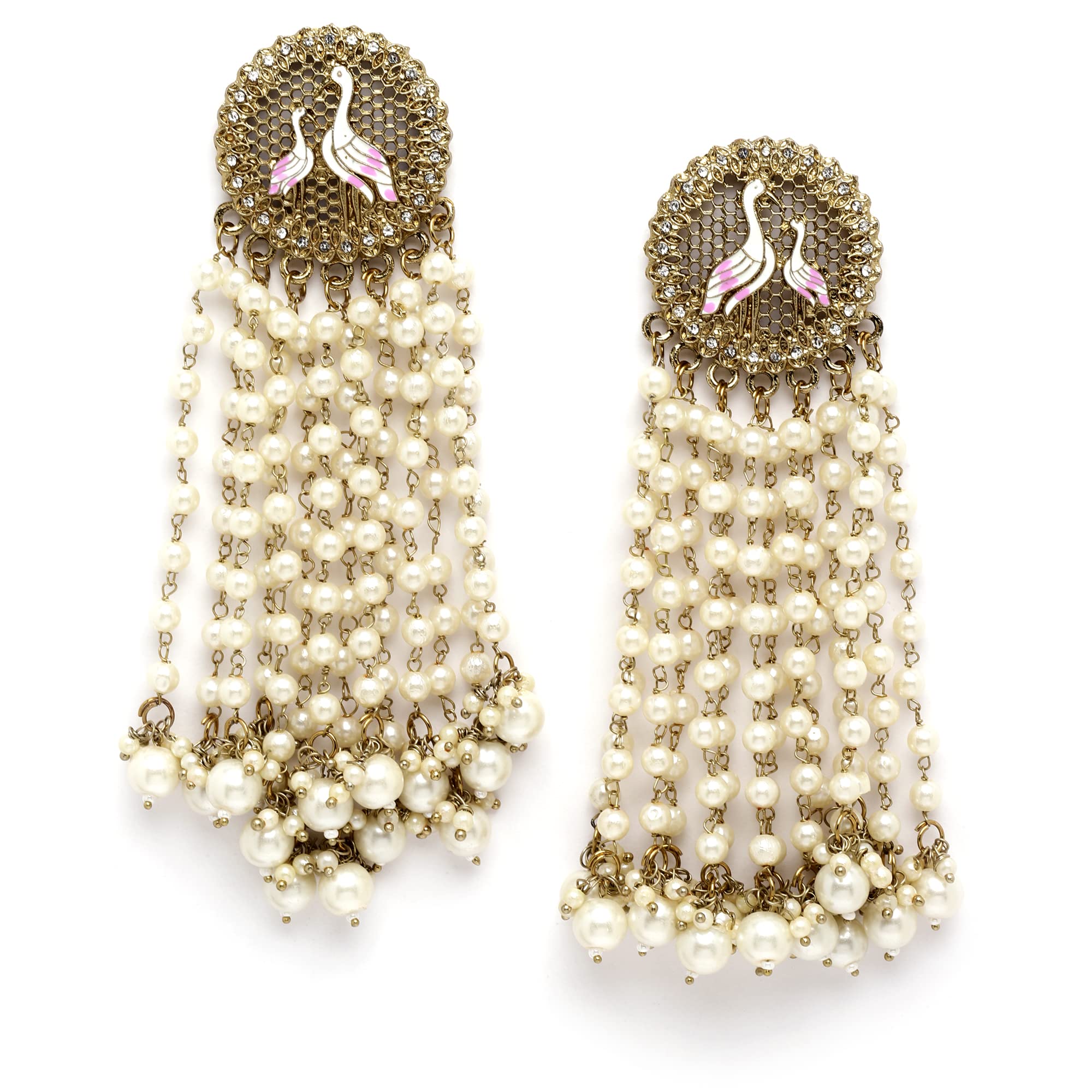 Shining Diva Fashion Latest Stylish Traditional Pearl Tassel Drops Earrings for Women and Girls (14050er)(White) (B0BTHT6XSS) Amazon Price History, Amazon Price Tracker