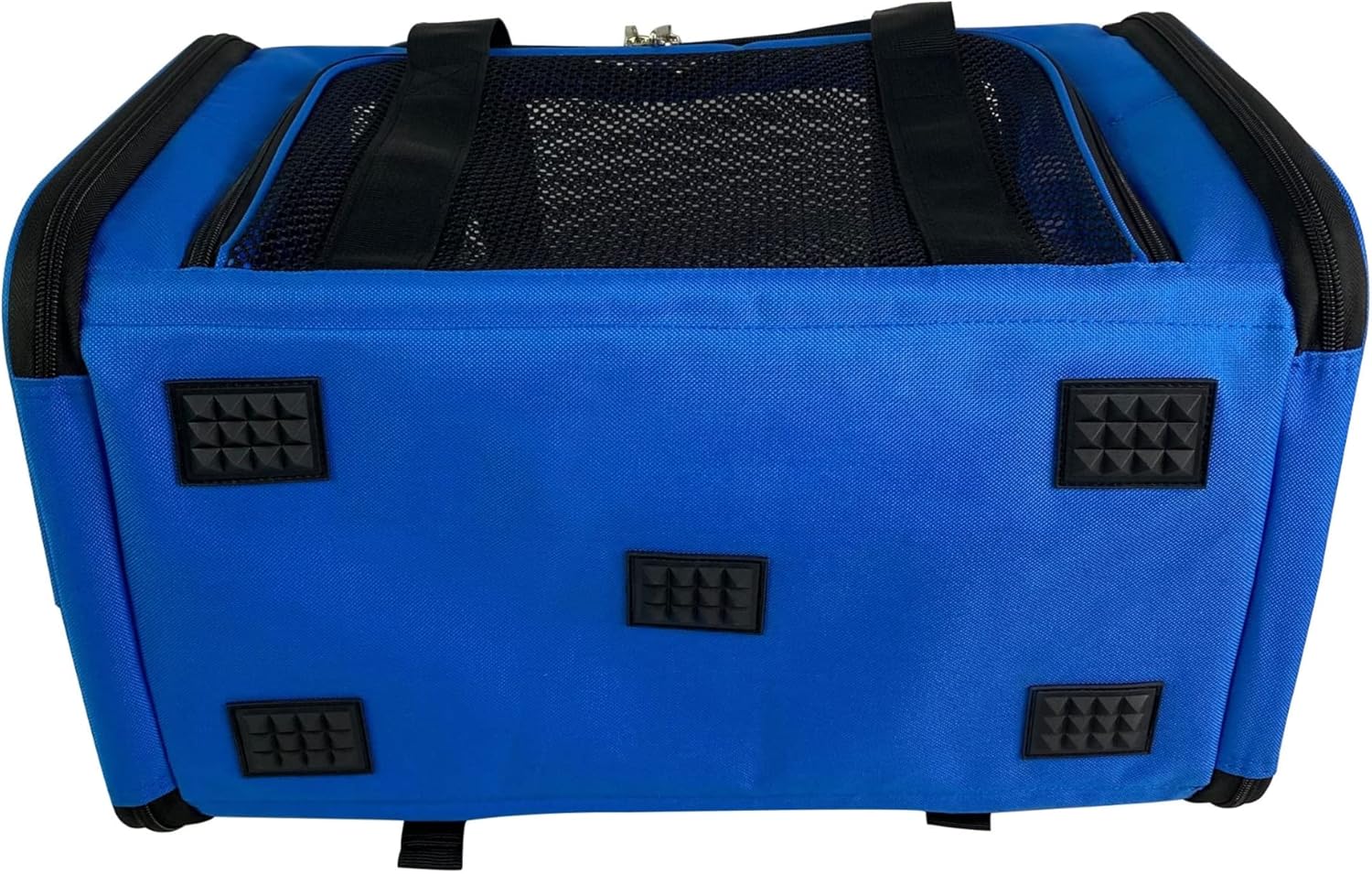 Blue and Black Soft Sided Pet Carrier with Mesh Ventilation