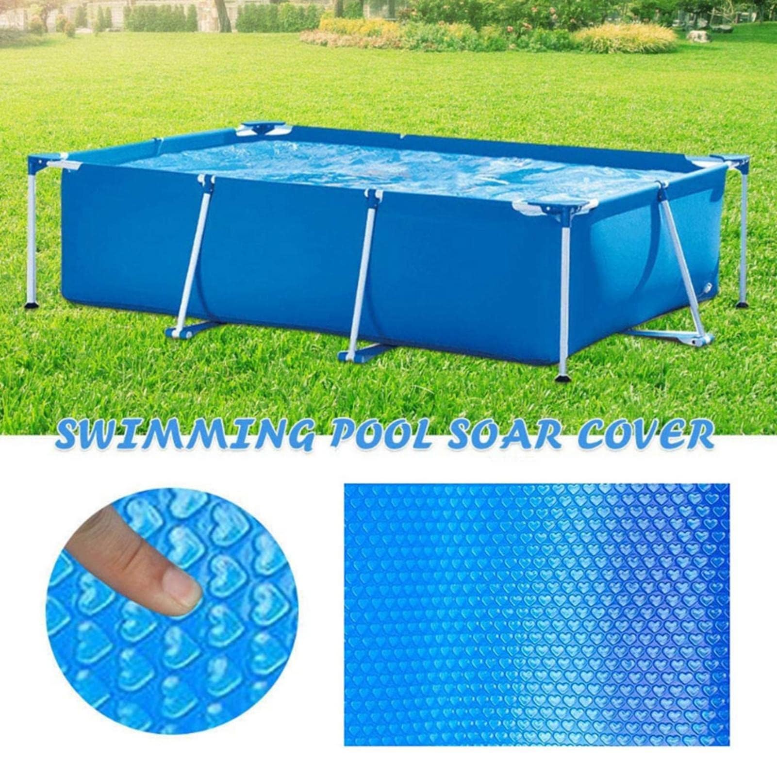 FAXIOAWA Schwimmbadabdeckung, rechteckig, UV-Schutz, Blasen-Wärmeisolationsfolie, Poolabdeckung, Faltbare Isolierfolie für Heimschwimmbecken und oberirdische Schwimmbäder, 260 x 150 cm/300 x 200 cm