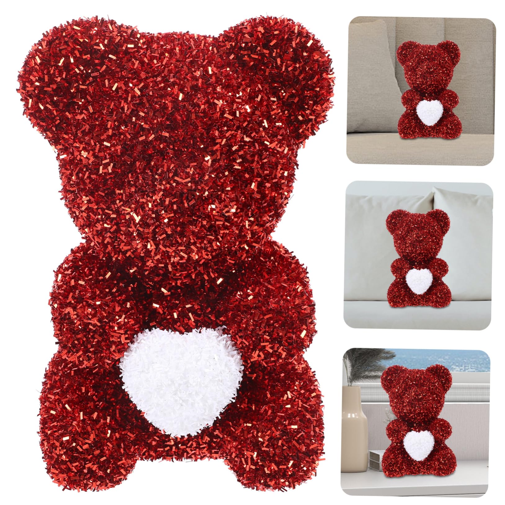 3 Stück Valentinstag Bär Frosch Plüschbär Picknick Dekorationen Reborn Puppen Hase Tier Plüsch Kuscheltier Großer Bär Hund Kleines Stofftier Bär Kostüm Kunststoff Rot