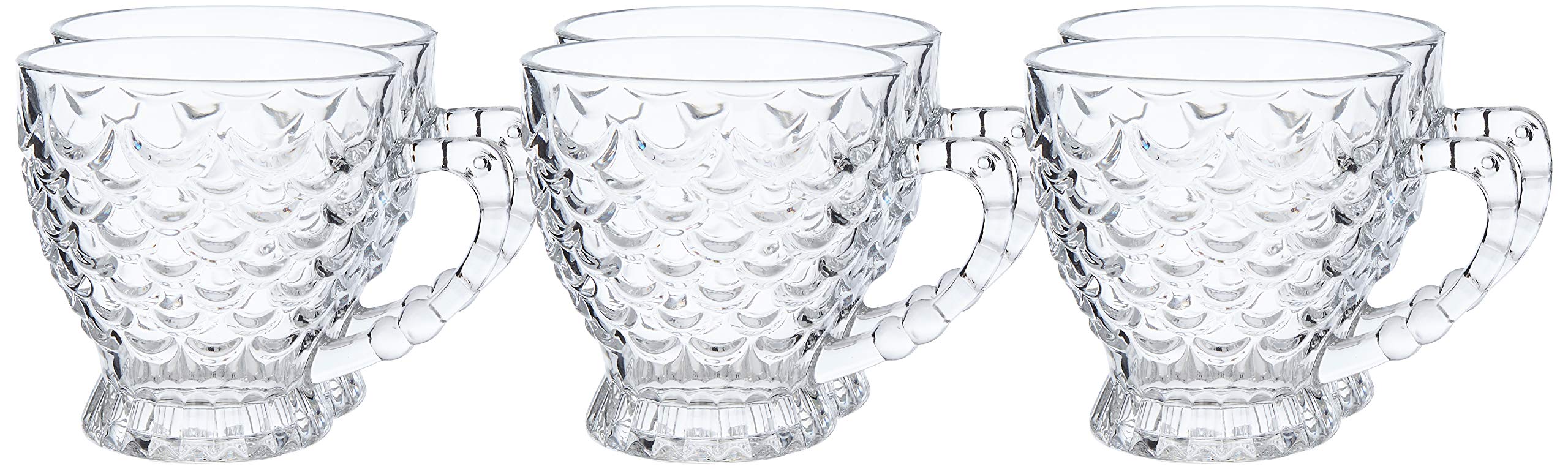 Royalford6piece Glass Cup Set 5oz, Multi-Colour, RF9647