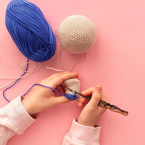 Miniatura 7 de Ommi - Ganchos de ganchillo con mango ergonómico, gancho de ganchillo hecho a mano de 7 pulgadas en espiral naranja y negro, aguja de tejer, tejido