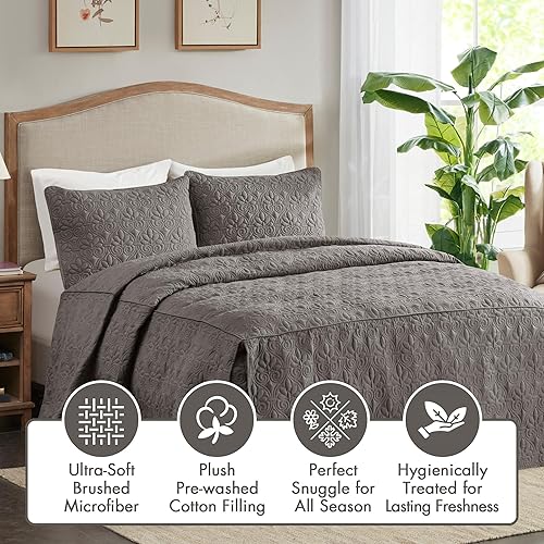 Miniatura 10 de Cubrecama ajustable Madison Park de diseño clásico tradicional para todas las estaciones, ligero, juego de ropa de cama, fundas a juego, Queen (60 x