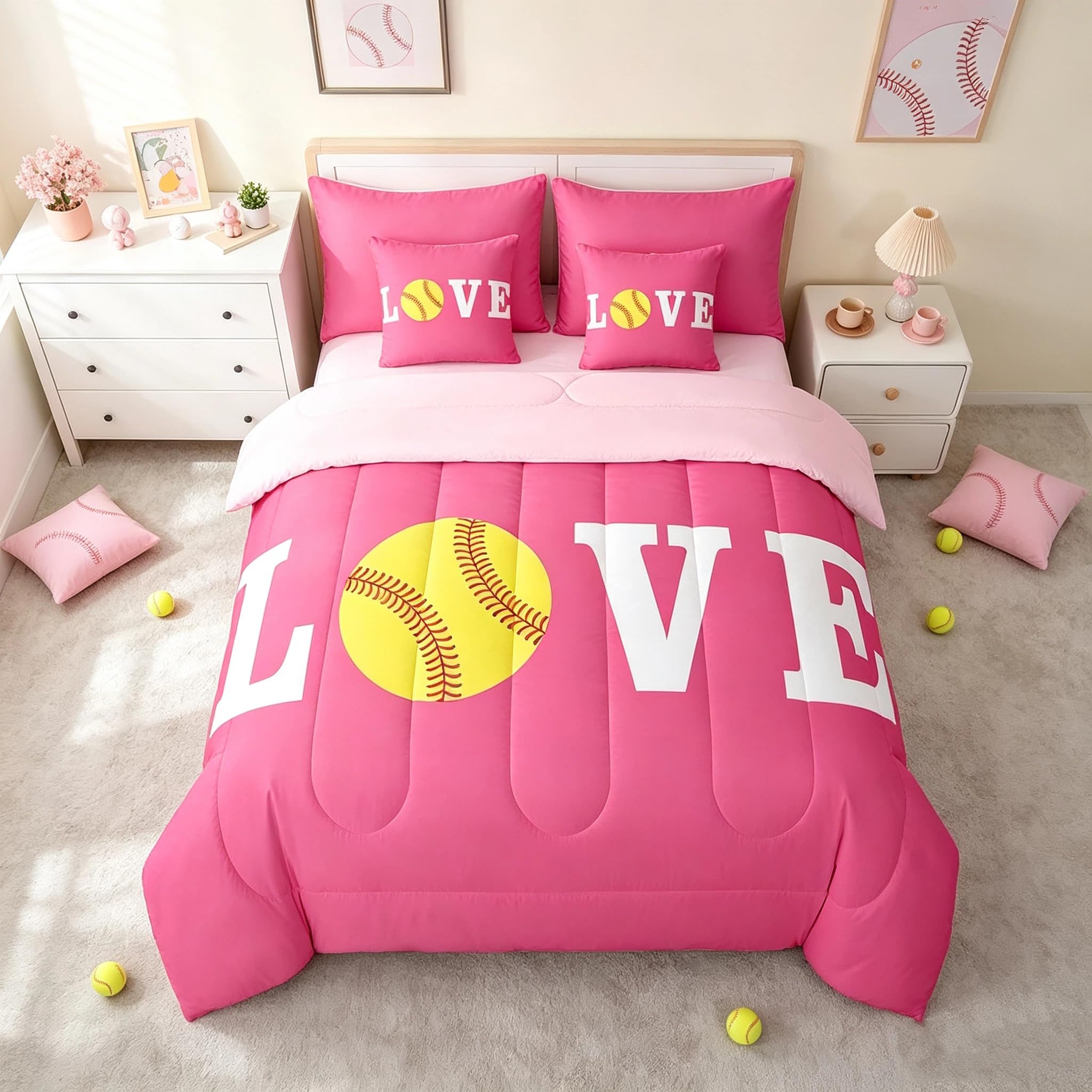 Feelyou Softball Bedding Set Queen Size Kids Boys Girls 7 Piece