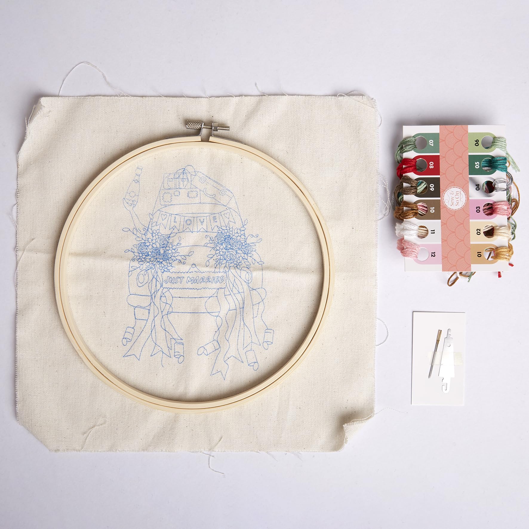 Sew And So On Premium Embroidery Kit, Wedding Car, Kits for Adults & Cross Stitch for Beginners Gift Idea, Beginner Patterns - Image 3