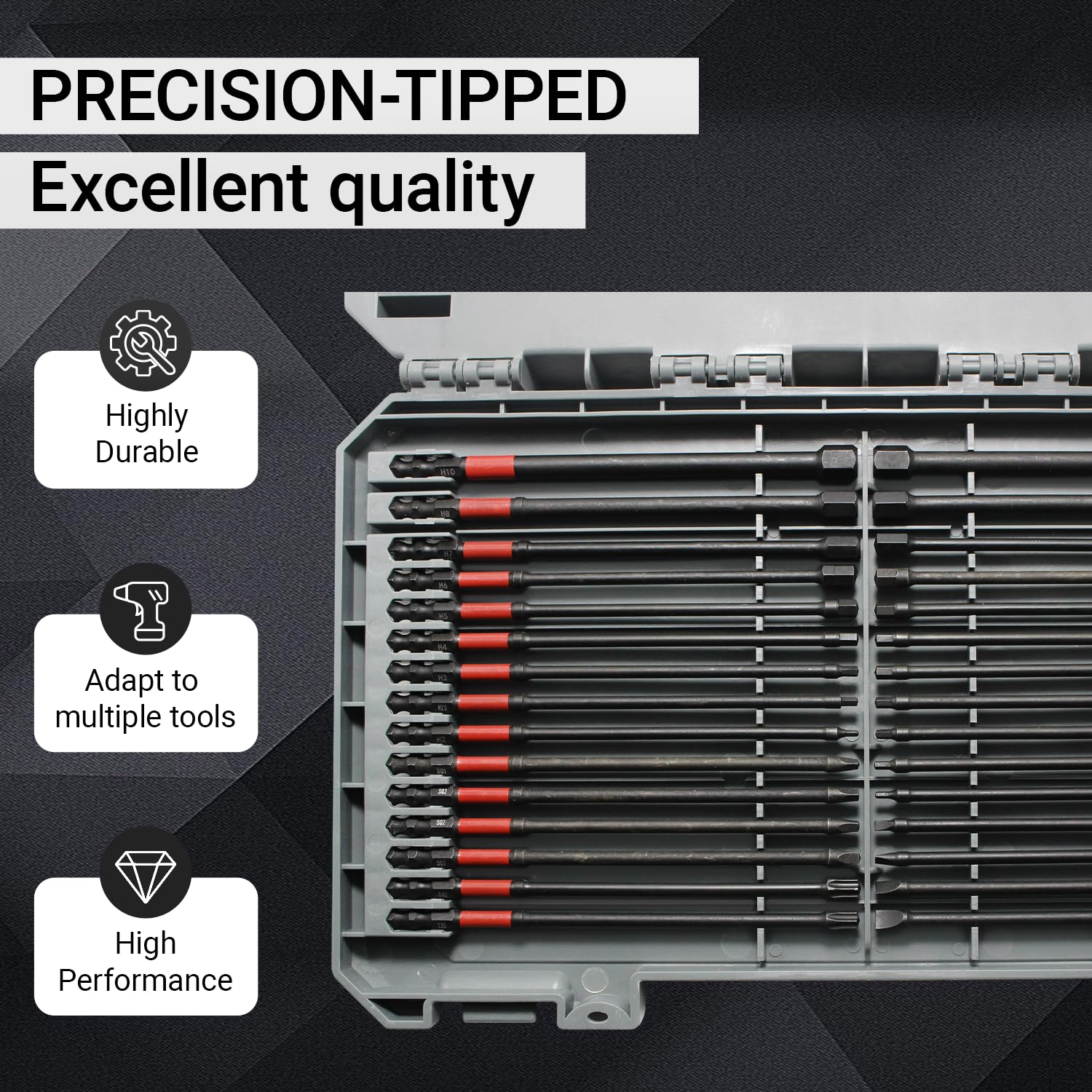 63-Piece Impact Screwdriver Bits Set - Magnetic & Durable -4