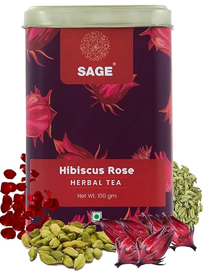 Hibiscus Tea for Hot and Cold Tea | Hibiscus Sabdariffa Tea, Rosella Flower Tea | Dried and Edible Grade | 100 gm (Hibiscus Rose Herbal Tea)