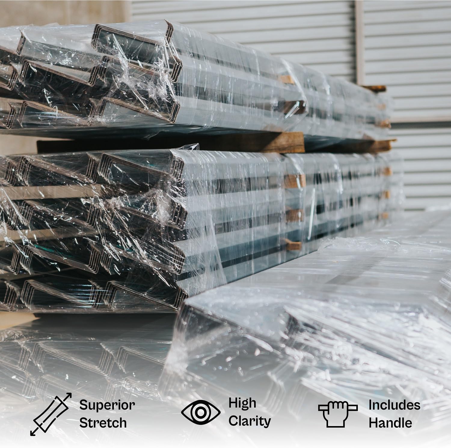 PSBM Mini Stretch Wrap with Plastic Handle, 12 Rolls 5 Inch x 1000 Feet 50 Gauge Heavy Duty up to 500% Stretch Clear Plastic Wrap Industrial Strength Shrink Film for Moving, Packing & Shipping