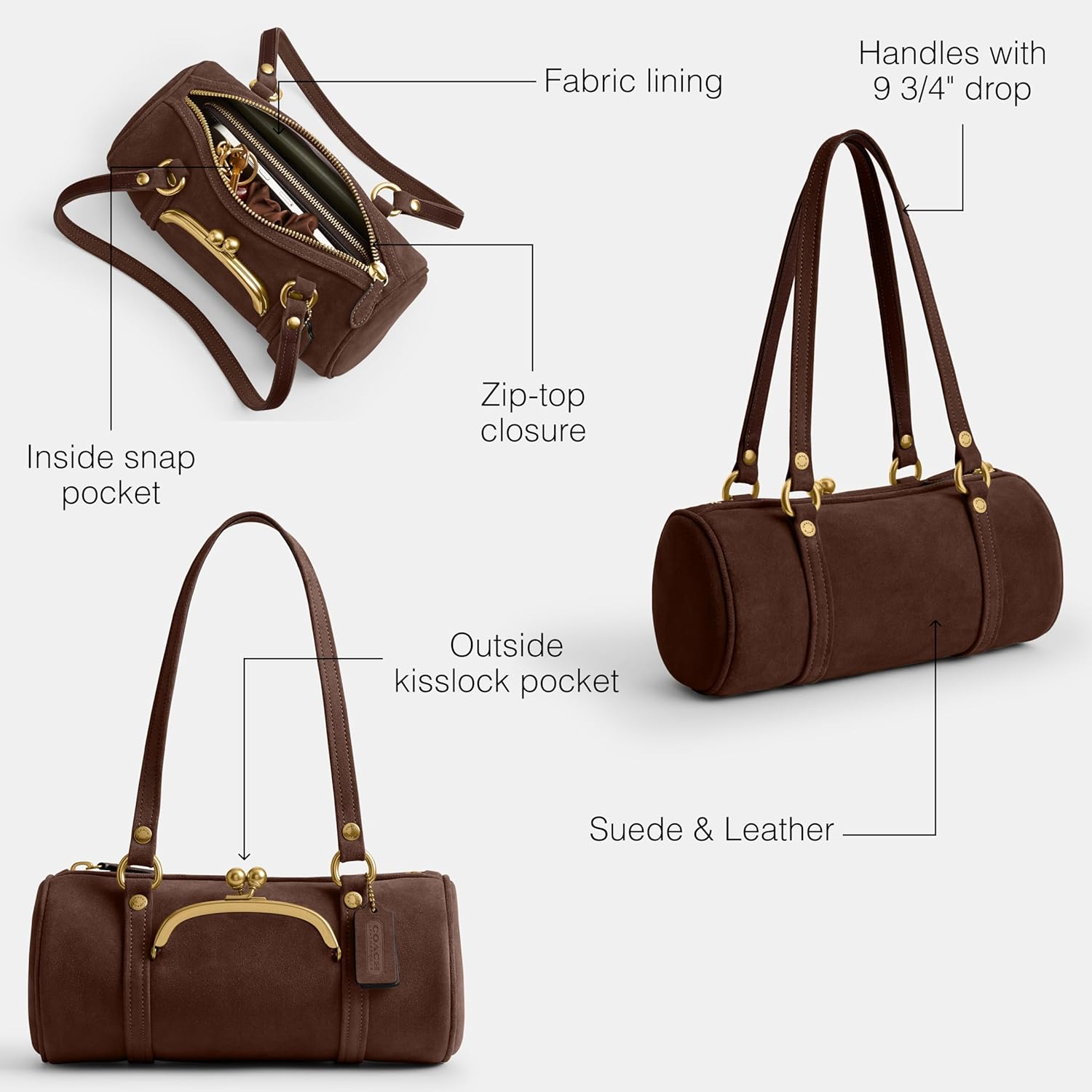 COACH Kisslock Barrel Bag 28