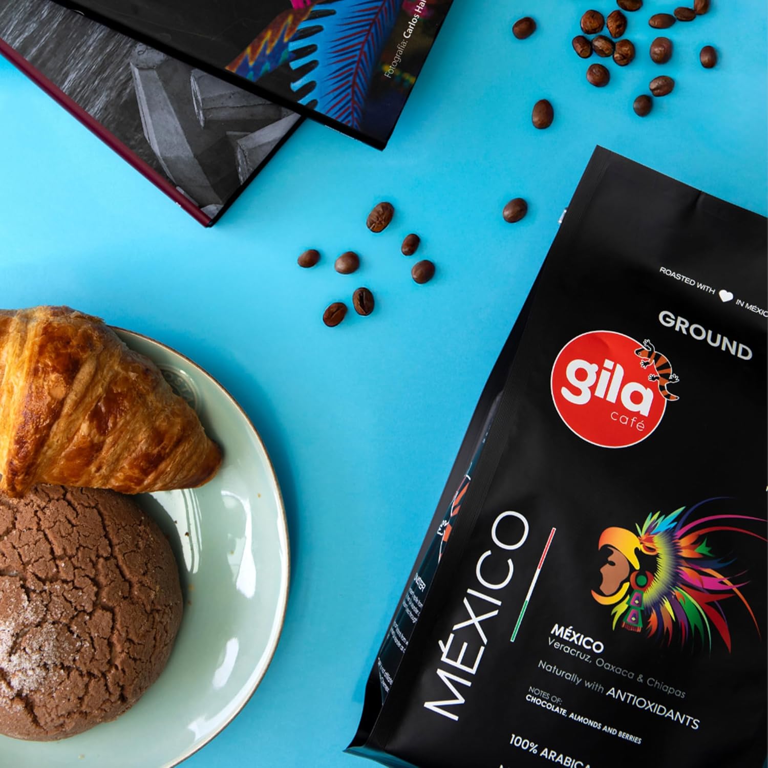 gila café Ground Coffee Medium Roast Mexico 32oz (1-Pack) - 100% Mexican Arabica Bean Coffee Grounds - Made with Coffeeberry - Chocolate, Almonds, Berries Notes