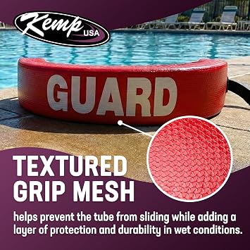 Kemp USA Standard and Premium Grip It Rescue TubeTM with Mesh and Guard Logo - Life Guard Equipment for Pool Safety