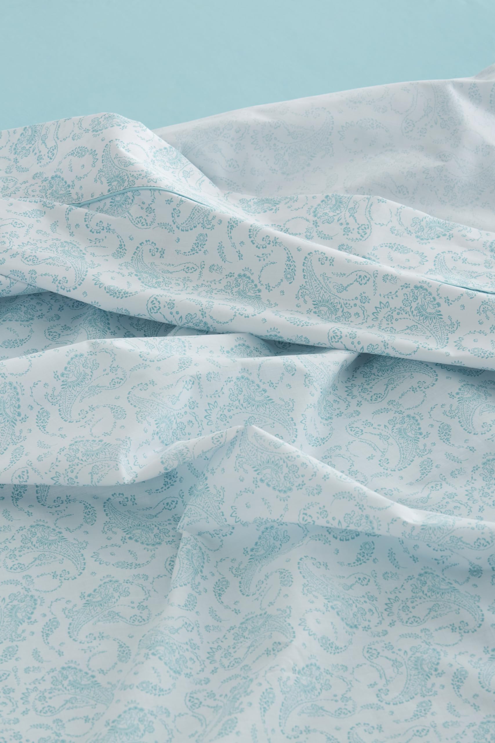 Juego de sábanas Lara color aqua. Cama de 90 cm. 3 piezas