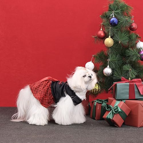 Miniatura 139 de CuteBone - Vestido de terciopelo para perros pequeños, para cachorros, ropa rosa para perros CVA02M-D