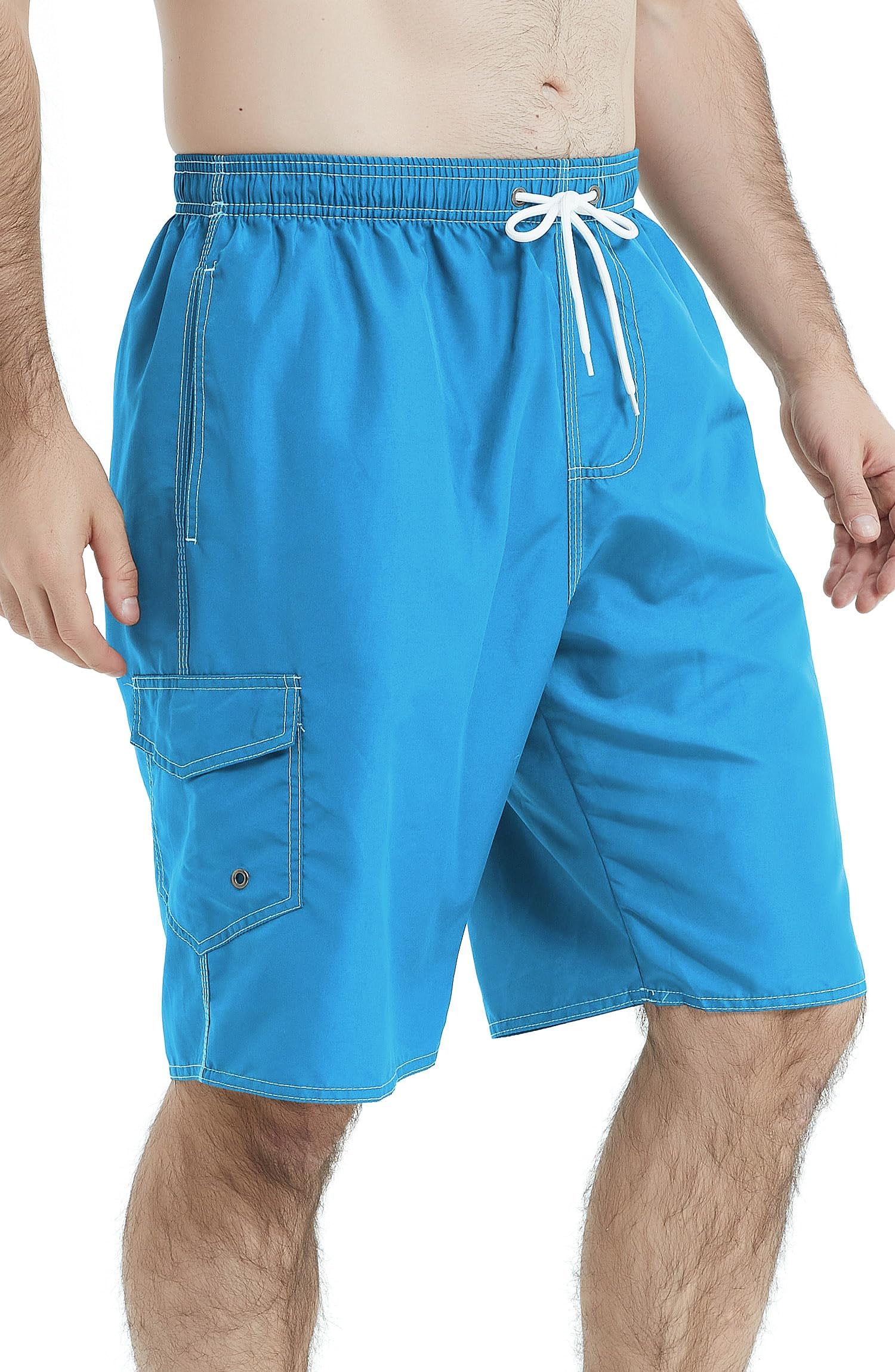 Landisun Mens Swim Trunks Board Shorts Swimsuit Swimwear Swim Shorts Bathing Suits Quick Dry with Mesh Lining