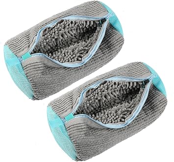 Shoe Washing Machine bag, Shoe Laundry Bag for Washer and Dryer,Reusable and Durable Zipper with Hook Design Gray, 2 Pack