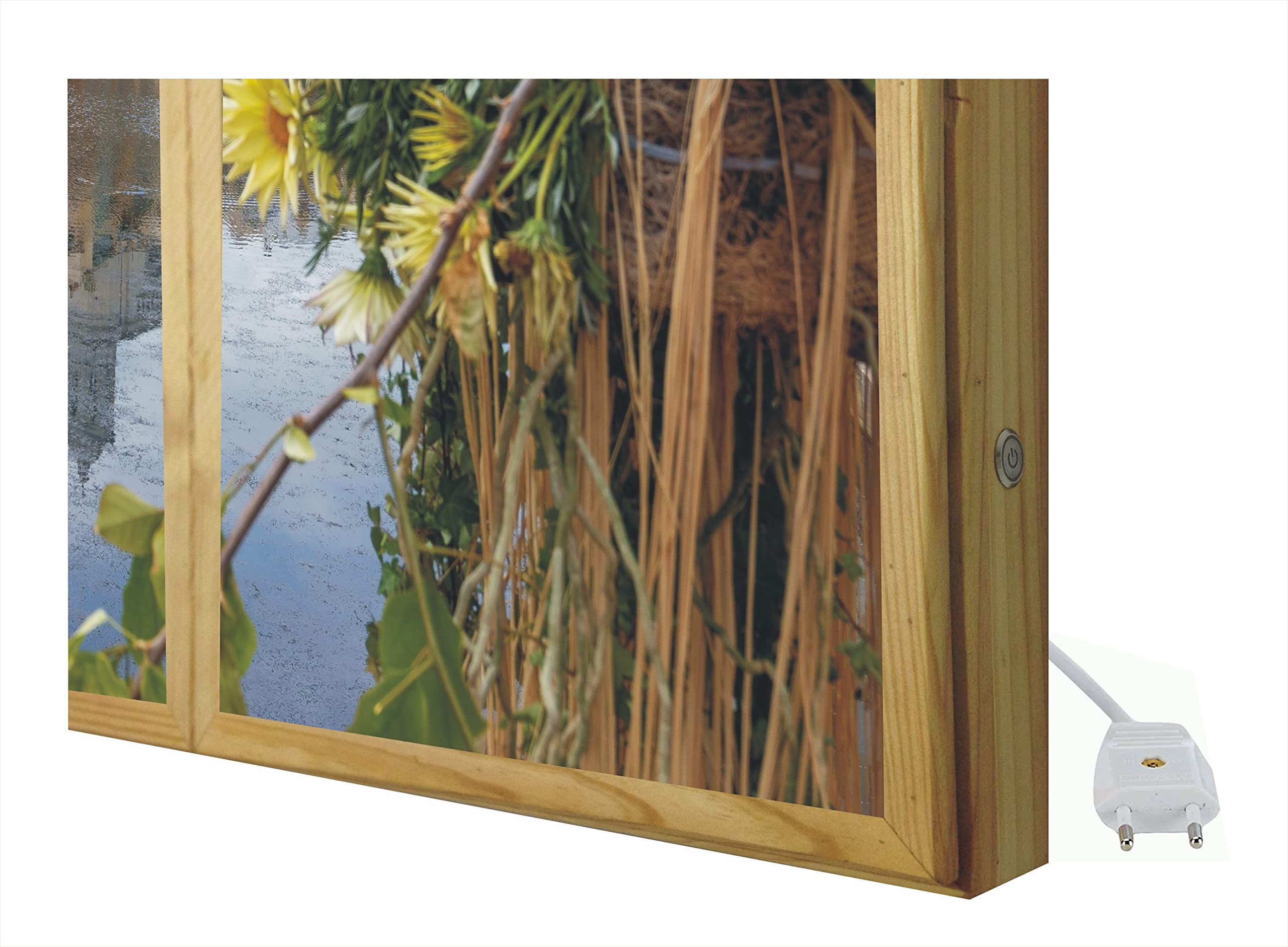 Finestre finte decorative illuminate con vista sul Riu Onyar Girona 70 x 90 cm