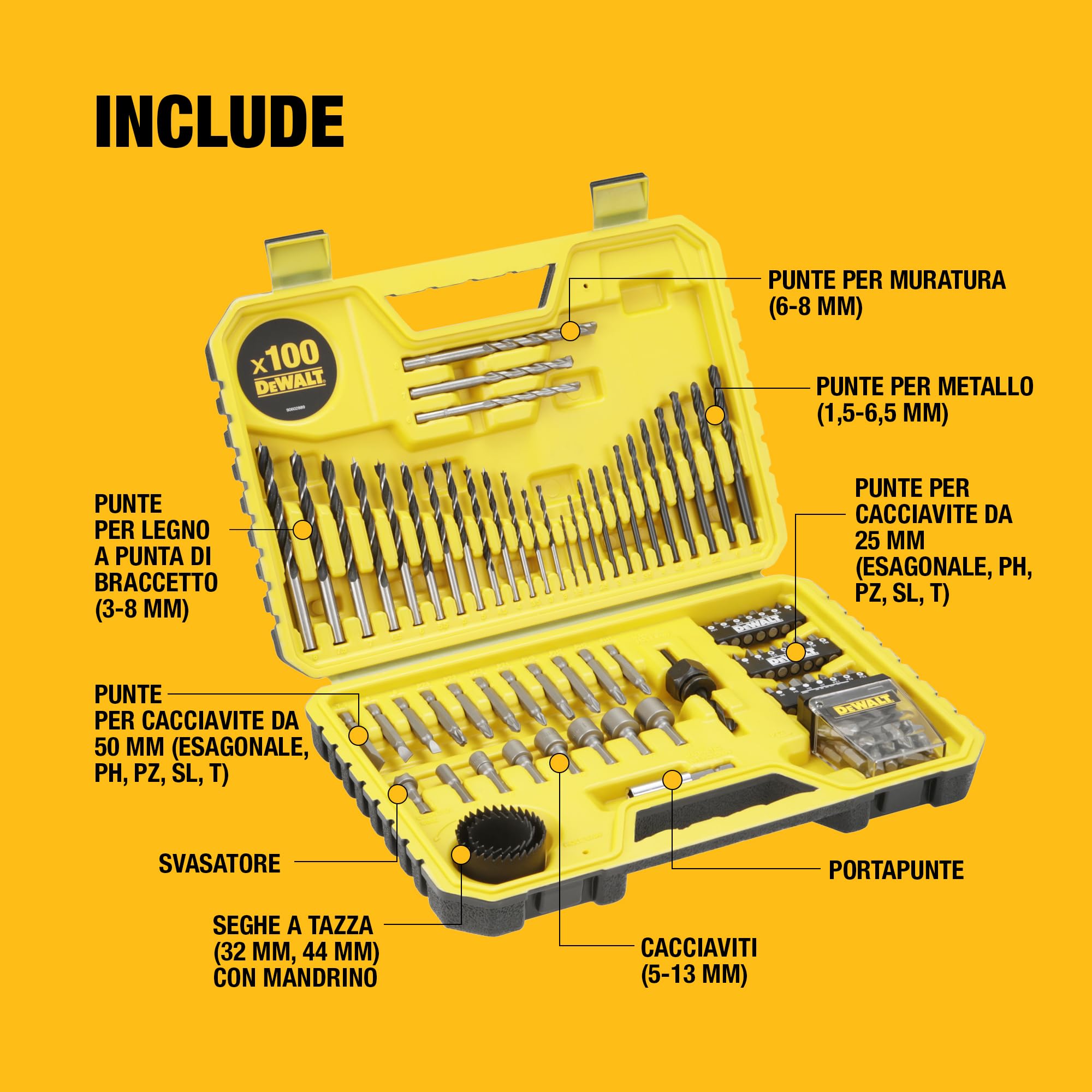 DEWALT- Set di avvitatori misti(100 pz.), DT71563-QZ
