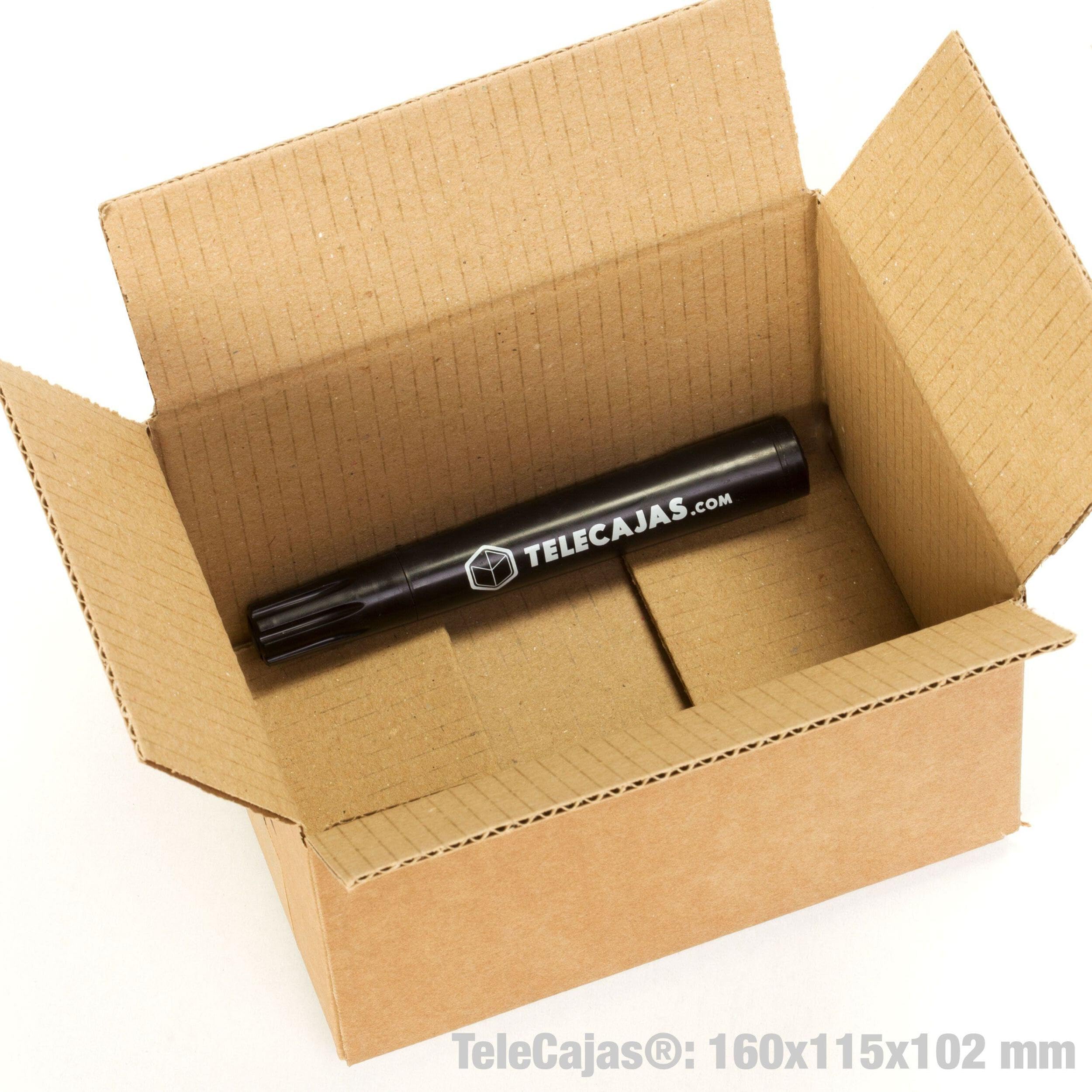 TELECAJAS | 30 Cajitas 160x115x102 mm Solapas Marrones Kraft para Envíos Venta Online y Correos Postales | Pack de 30 cajas