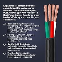 Vista 3 de DuctlessAire - Cable de control de 4 conductores de calibre 14 de 50 pies para sistemas de bomba de calor mini split sin conductos, grado