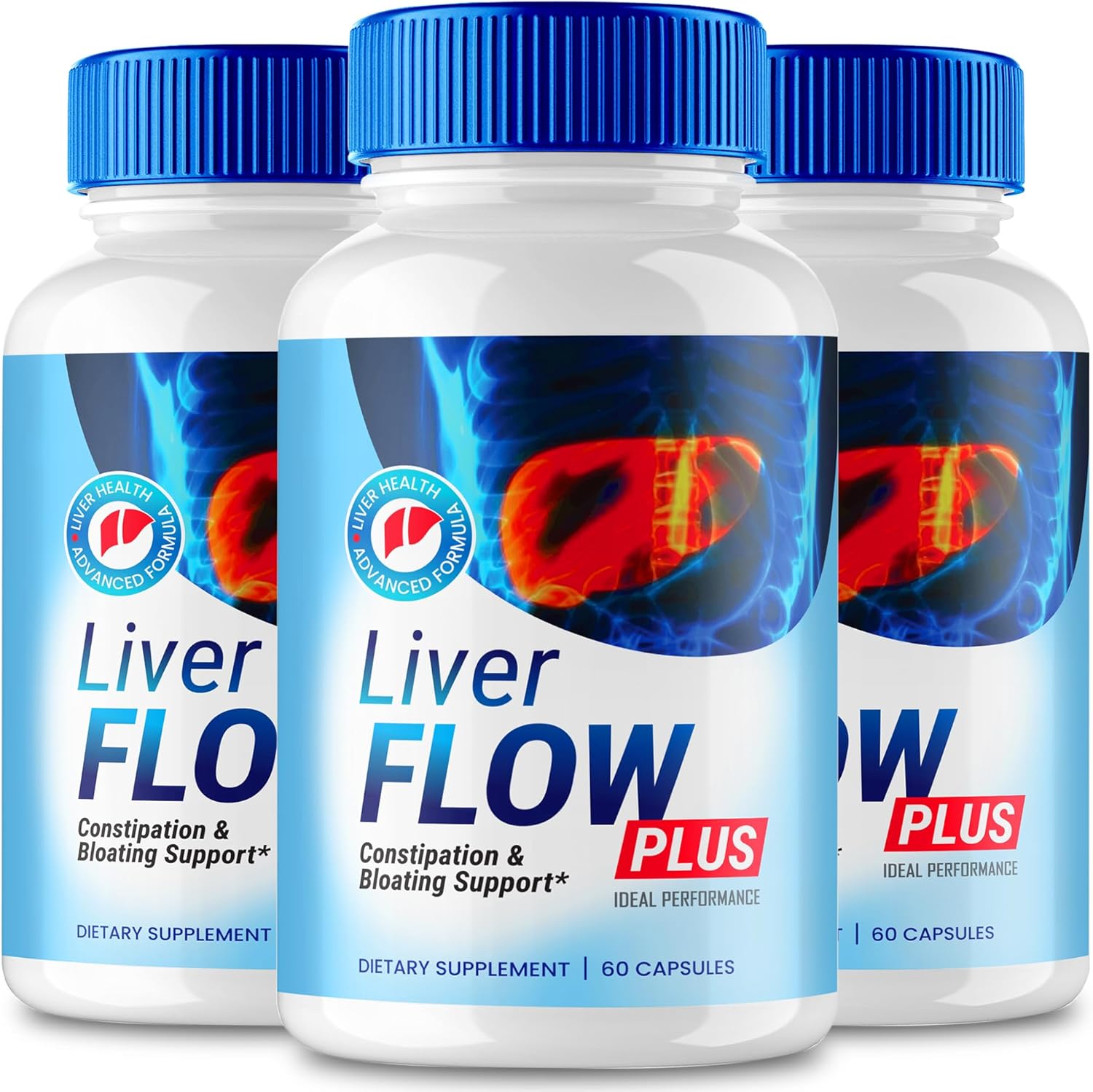 Liver Flow Plus Capsules, LiverFlow Pills Gut Health Formula Supplement - Maximum Strength, All Natural Pills Overall Health & Wellness, Liver FlowPlus Probiotics, LiverFlowPlus Reviews (3 Pack)