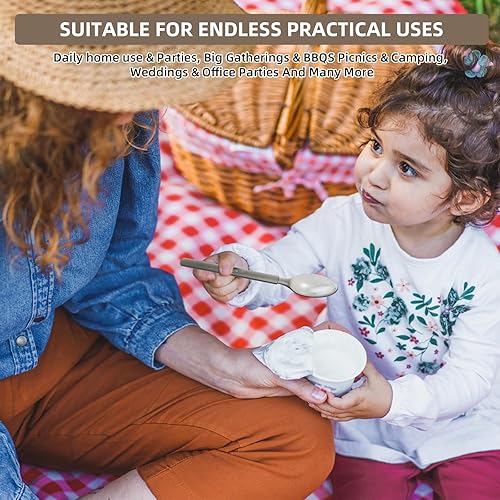 Miniatura 5 de Cucharitas desechables, cubiertos de plástico envueltos individualmente, cucharas para fiestas, bodas, puestos de comida de catering, pedidos para