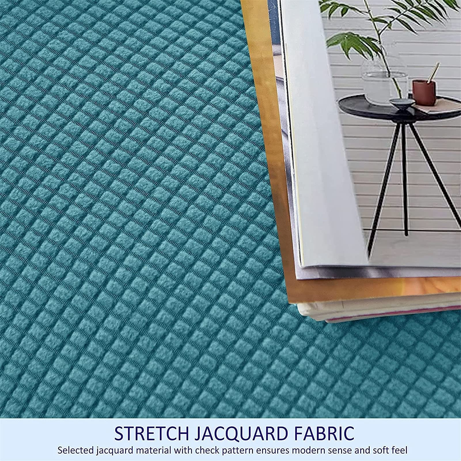 4-Pezzo Copripoltrona Relax Reclinabile Elasticizzato Jacquard Fodera per Poltrona Relax Coprisedile Poltrona Reclinabile con Tasche per Divano (Color : Blue-Green)
