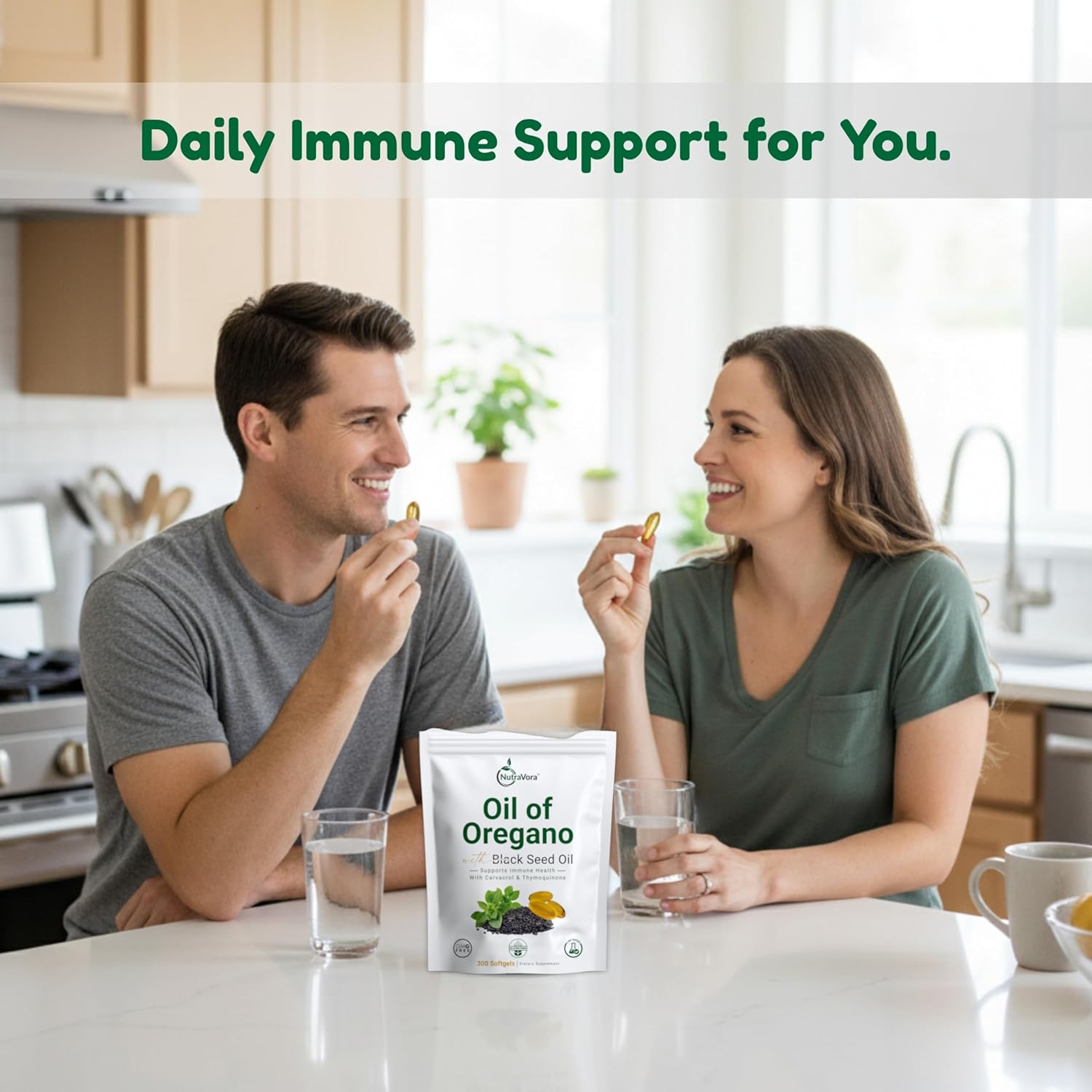 Oil of Oregano with Black Seed Oil Capsules – Dietary Supplement for Immune & Respiratory Wellness Support – with Carvacrol & Thymoquinone – Non-GMO, Gluten-Free – 300 Softgels - Image 9