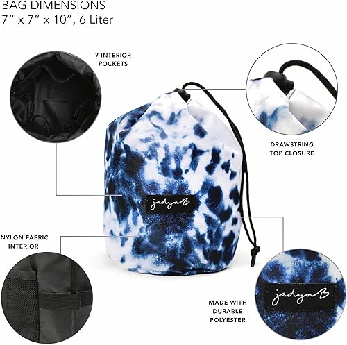 Miniatura 10 de Jadyn Cinch Top - Bolsa compacta de maquillaje de viaje y organizador de cosméticos para mujer, Leopardo, Cinch cosmético